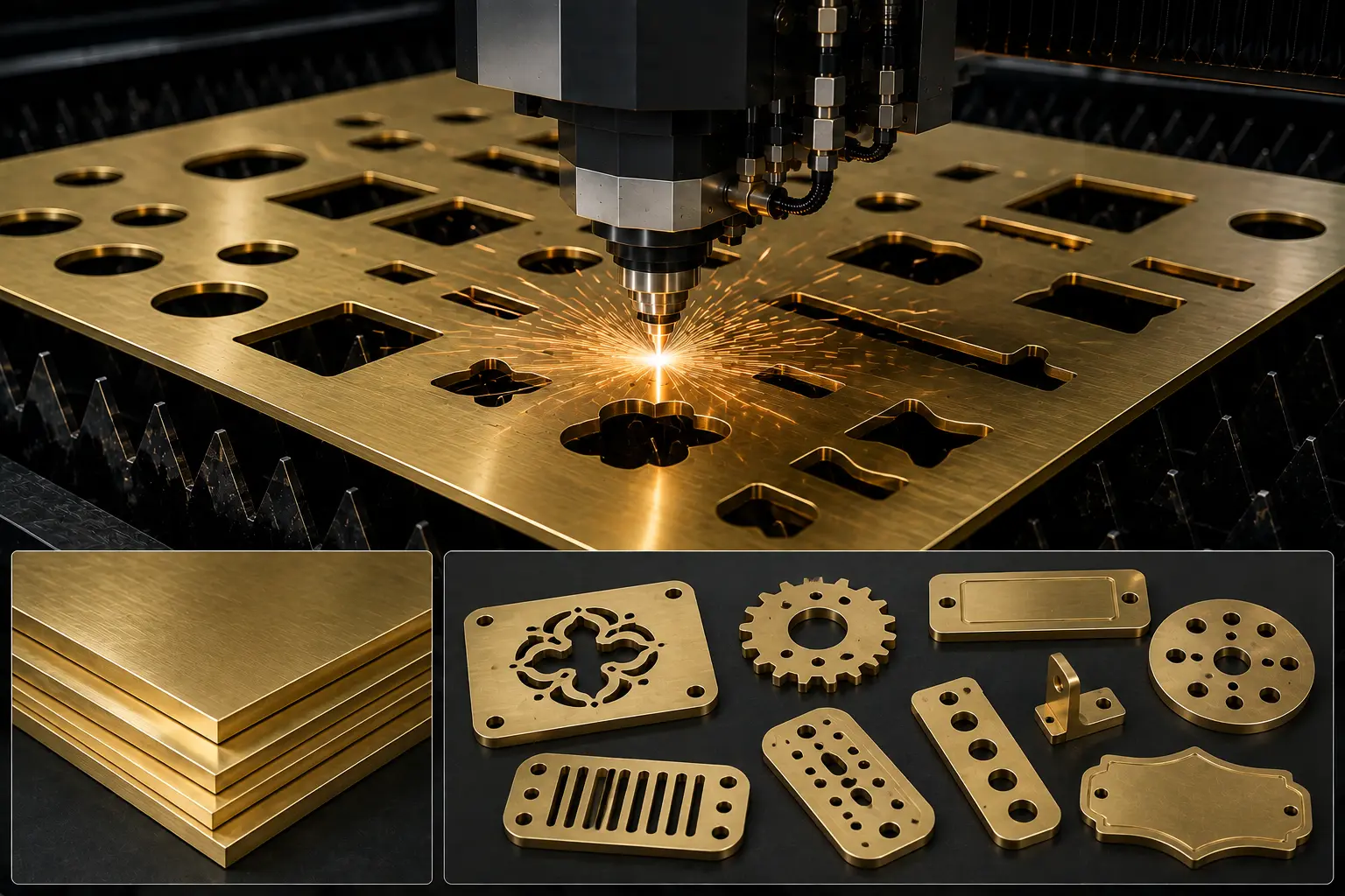 Brass sheet metal profile laser cutting