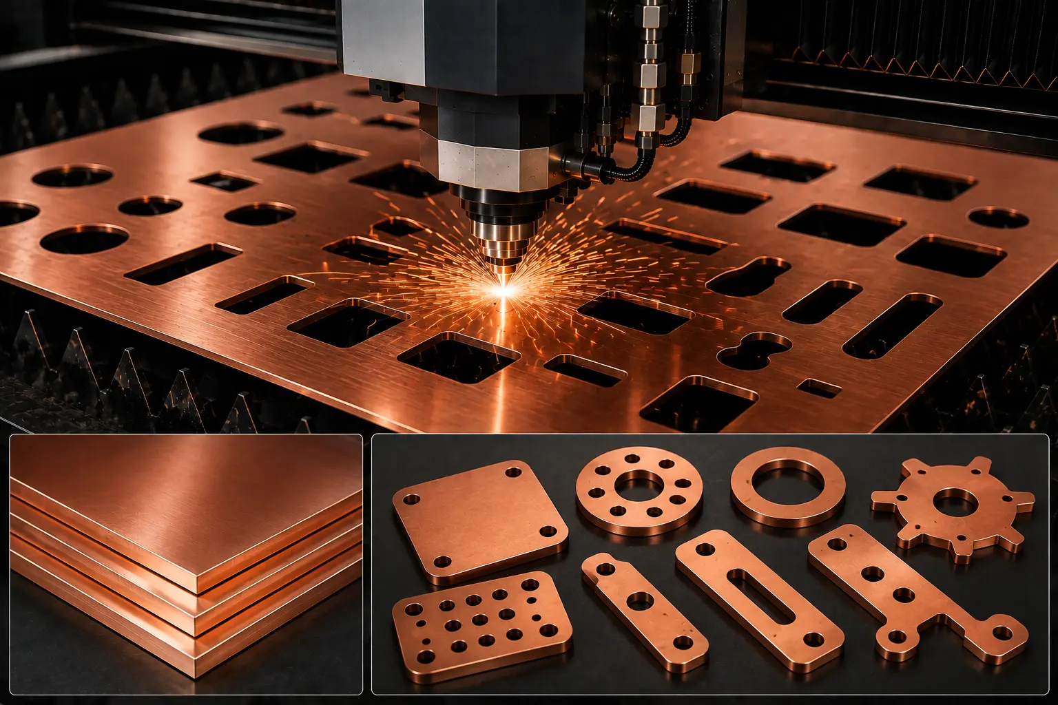Copper sheet profile laser cutting